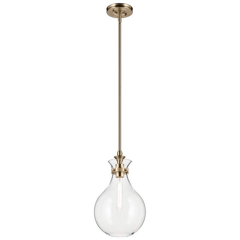 Image 1 Kichler Laria 9.75 Inch 1 Light Pendant Clear Glass in Champange Bronze