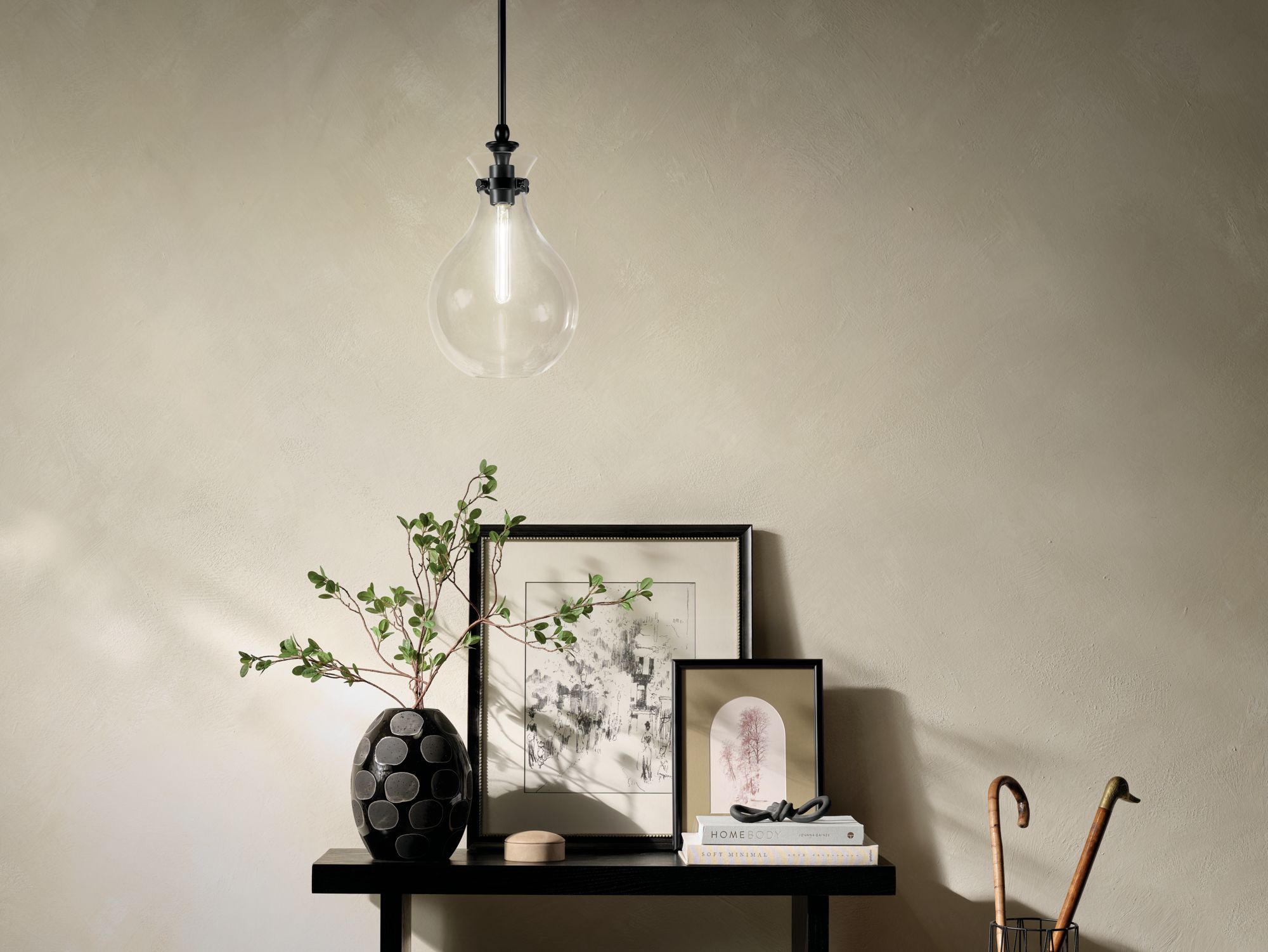 Image 4 Kichler Laria 9.75 Inch 1 Light Pendant with Clear Glass in Black more views