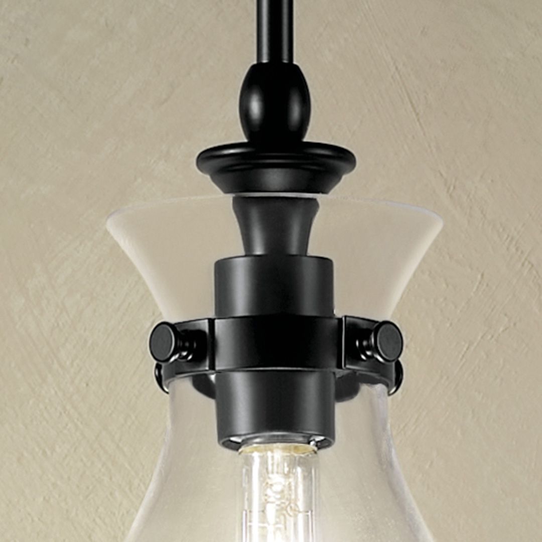 Image 5 Kichler Laria 9.75 Inch 1 Light Pendant with Clear Glass in Black more views