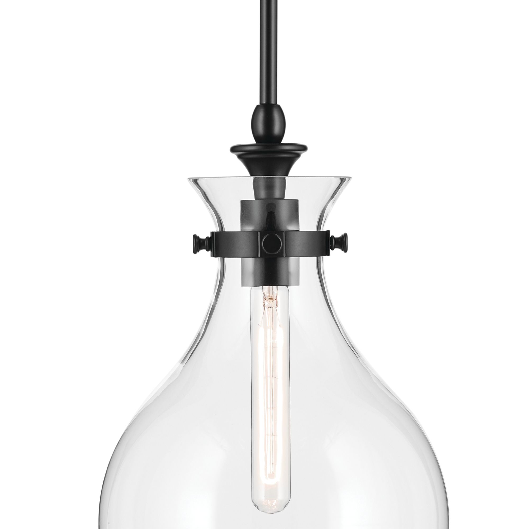 Kichler Laria 9.75 Inch 1 Light Pendant with Clear Glass in Black