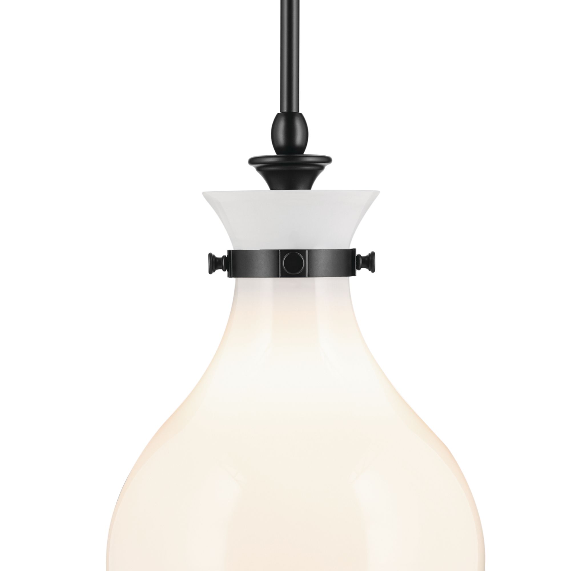 Kichler Laria 9.75 Inch 1 Light Pendant with Opal Glass in Black