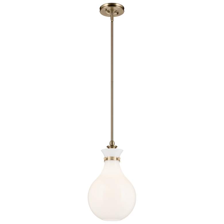 Image 1 Kichler Laria 9.75 Inch 1 Light Pendant with Opal Glass in Champagne Bronze