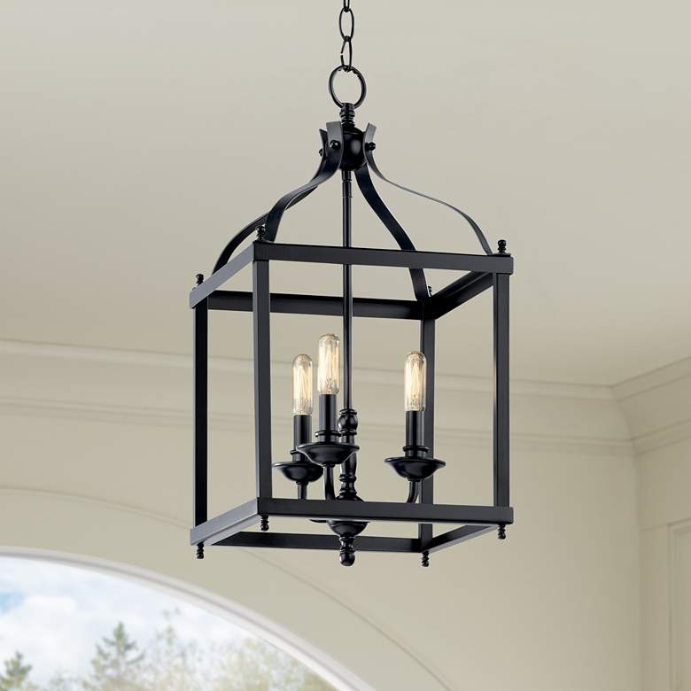 Image 1 Kichler Larkin 12" Wide Black 3-Light Mini Pendant