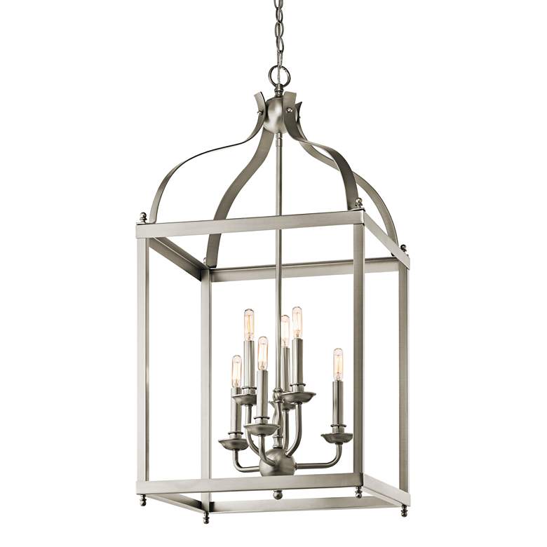 Image 1 Kichler Larkin 18 inch Wide Brushed Nickel 6-Light Foyer Pendant