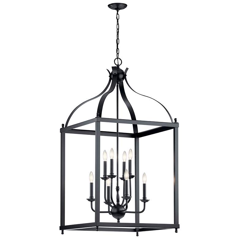 Image 1 Kichler Larkin 24" Wide Black 8-Light Foyer Chandelier