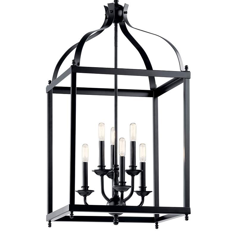 Image 3 Kichler Larkin™ 36 1/4" Wide Black 6-Light Foyer Pendant more views