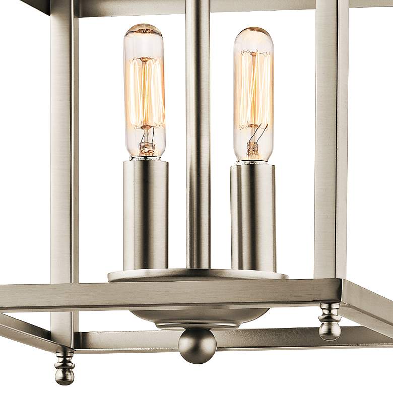Image 2 Kichler Larkin 8" Wide 2-Light Brushed Nickel Open Cage Mini Pendant more views