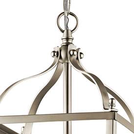 Image3 of Kichler Larkin 8" Wide 2-Light Brushed Nickel Open Cage Mini Pendant more views