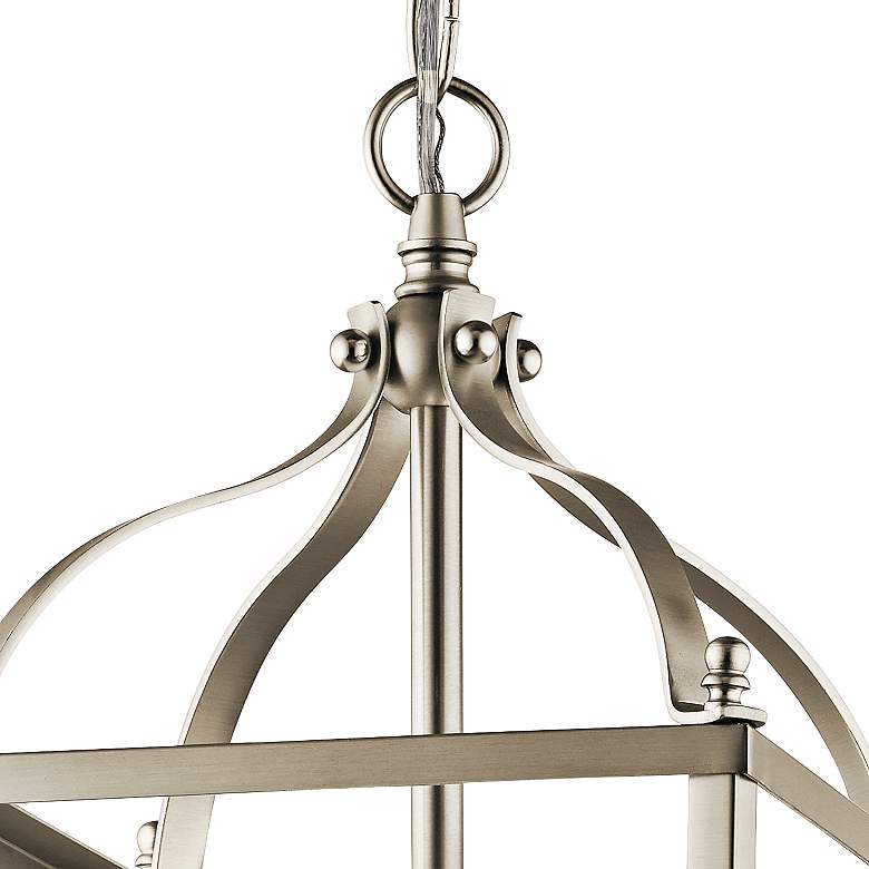 Image 3 Kichler Larkin 8 inch Wide 2-Light Brushed Nickel Open Cage Mini Pendant more views