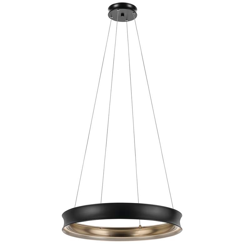 Image 1 Kichler Larousse 29.5 Inch LED Chandelier in Black and Champagne Bronze