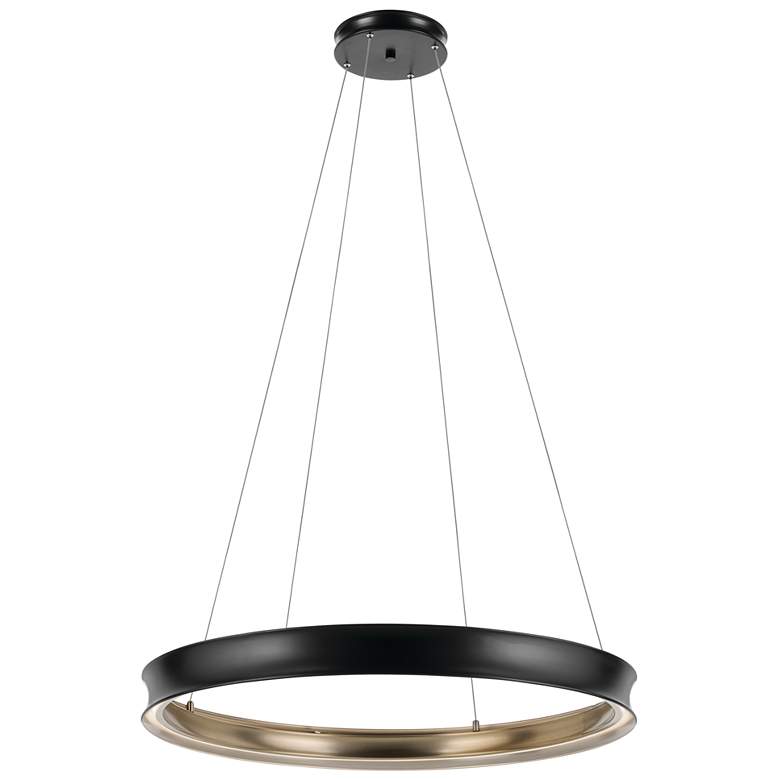 Image 1 Kichler Larousse 39.5 Inch LED Chandelier in Black and Champagne Bronze