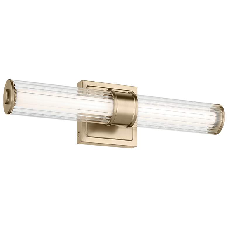 Image 1 Kichler Laurene 18 1/2" Champagne Bronze Fluted Glass LED Bath Bar