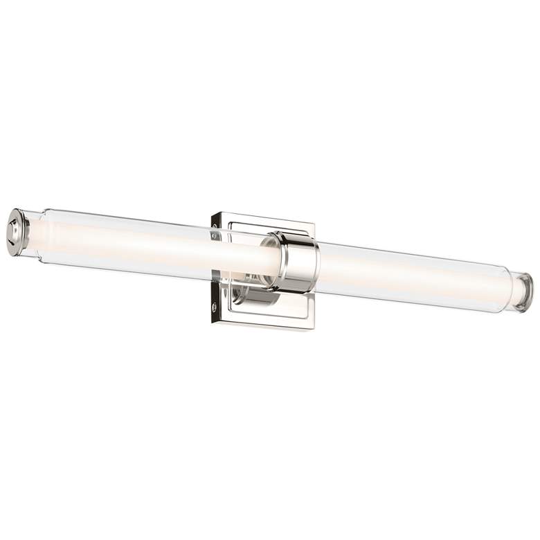 Image 1 Kichler Laurene 18 1/2" Polished Nickel Cylinder Glass LED Bath Bar