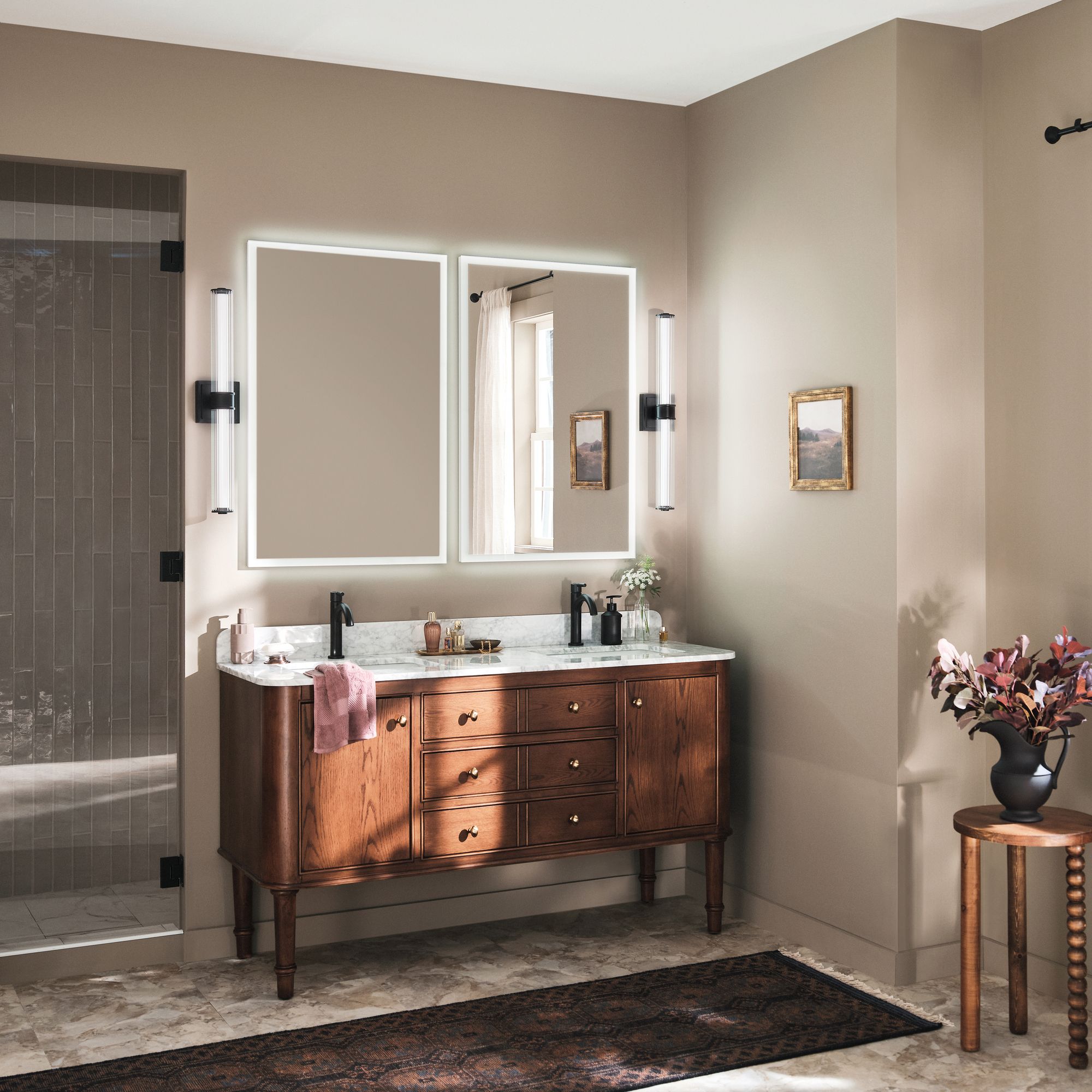 Image 3 Kichler Laurene 26 1/2" Wide Black LED Vanity Bath Light more views