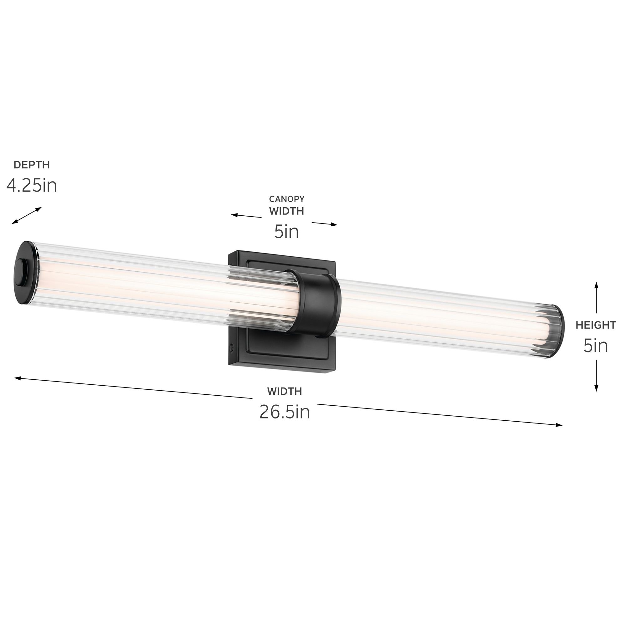 Image 7 Kichler Laurene 26 1/2" Wide Black LED Vanity Bath Light more views