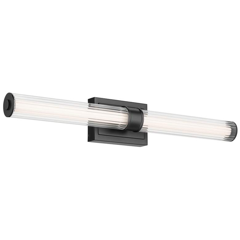 Image 1 Kichler Laurene Black Bath Bar Large with Clear Fluted Glass