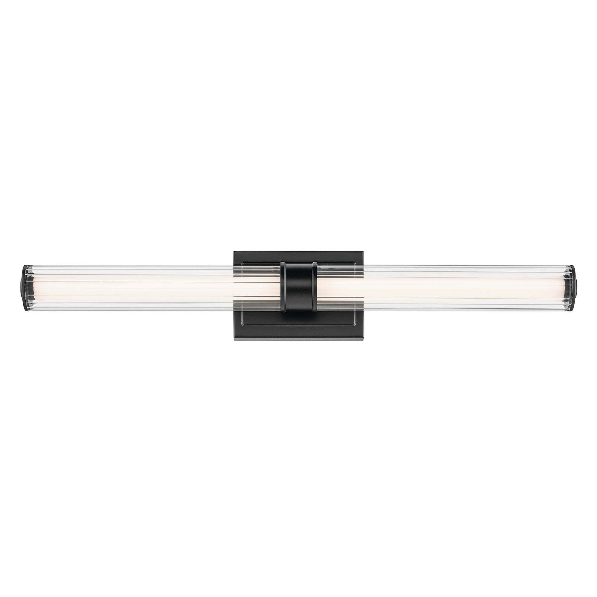 Image 7 Kichler Laurene Black Bath Bar Large with Clear Fluted Glass more views
