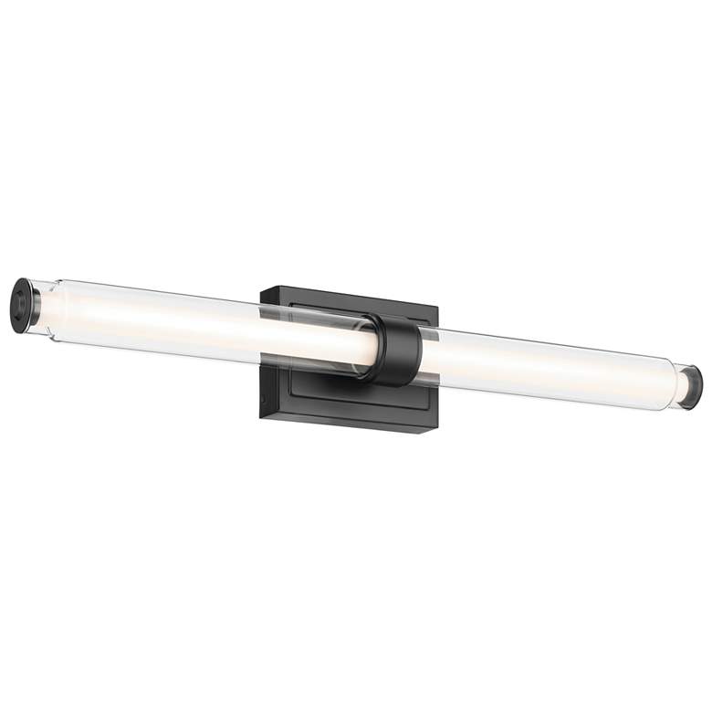 Image 2 Kichler Laurene Black Bath Bar Large with Clear Glass