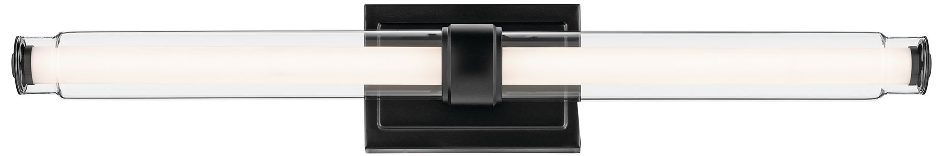 Image 4 Kichler Laurene Black Bath Bar Large with Clear Glass more views