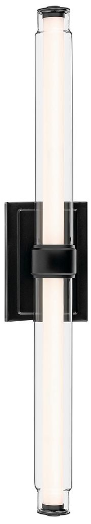 Image 7 Kichler Laurene Black Bath Bar Large with Clear Glass more views