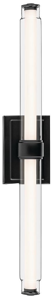 Kichler Laurene Black Bath Bar Large with Clear Glass