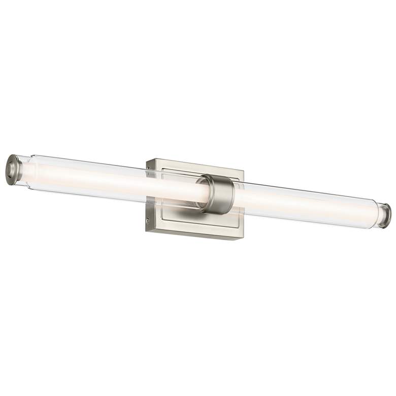 Image 1 Kichler Laurene Brushed Nickel Bath Bar Large with Clear Fluted Glass