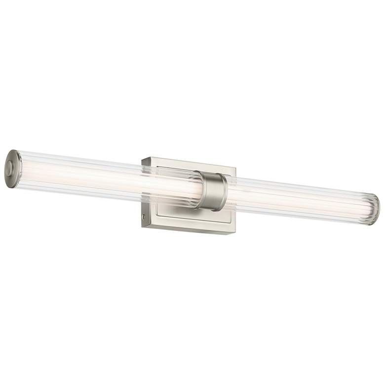 Image 1 Kichler Laurene Brushed Nickel Bath Bar Large with Clear Fluted Glass