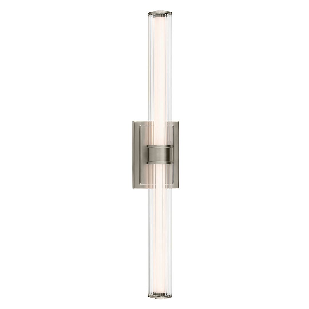 Image 2 Kichler Laurene Brushed Nickel Bath Bar Large with Clear Fluted Glass more views