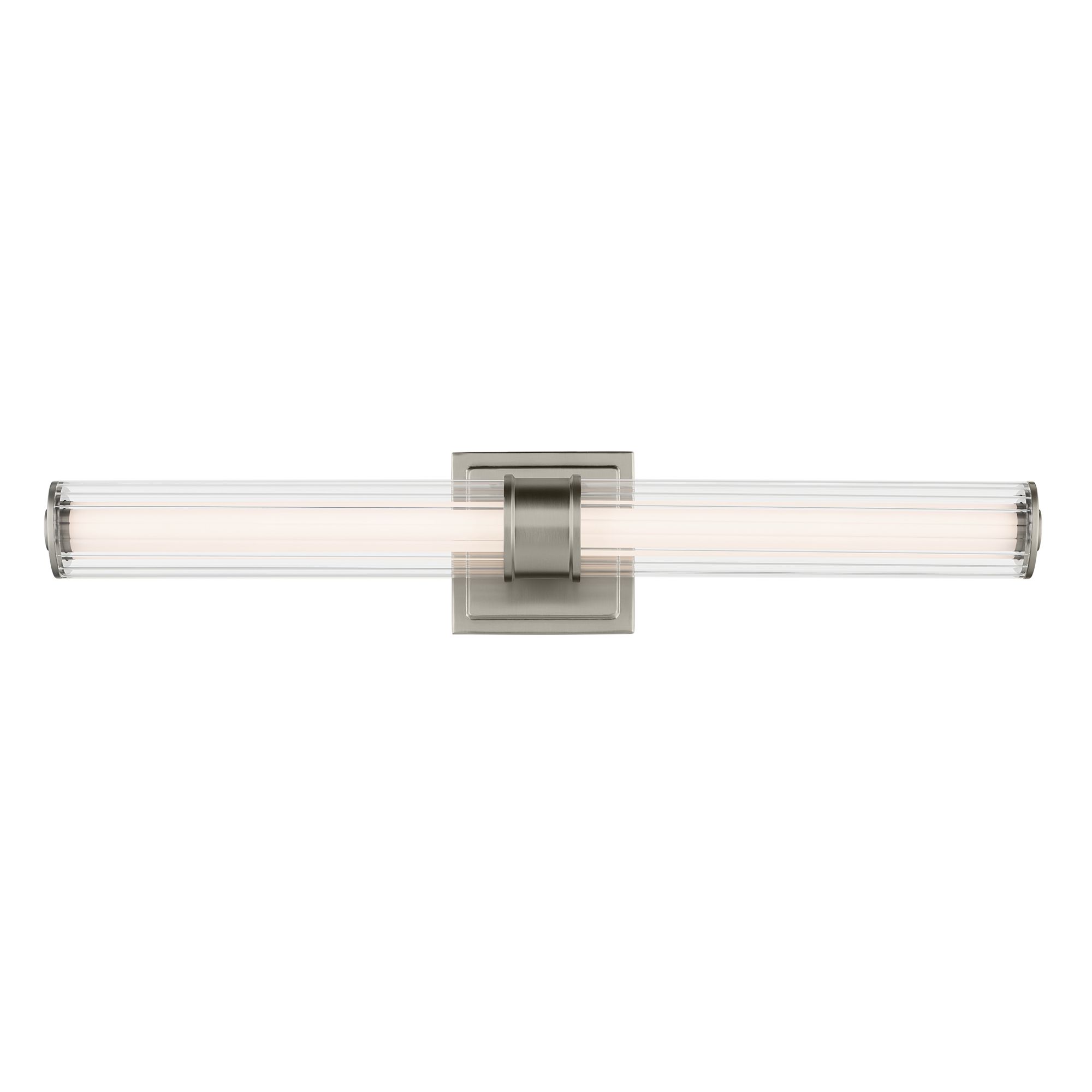 Image 4 Kichler Laurene Brushed Nickel Bath Bar Medium with Clear Fluted Glass more views