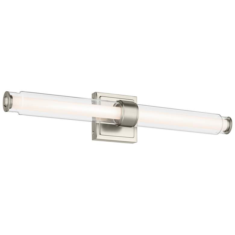 Image 1 Kichler Laurene Brushed Nickel Bath Bar Medium with Clear Glass