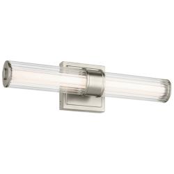 Kichler Laurene Brushed Nickel Bath Bar Small with Clear Fluted Glass