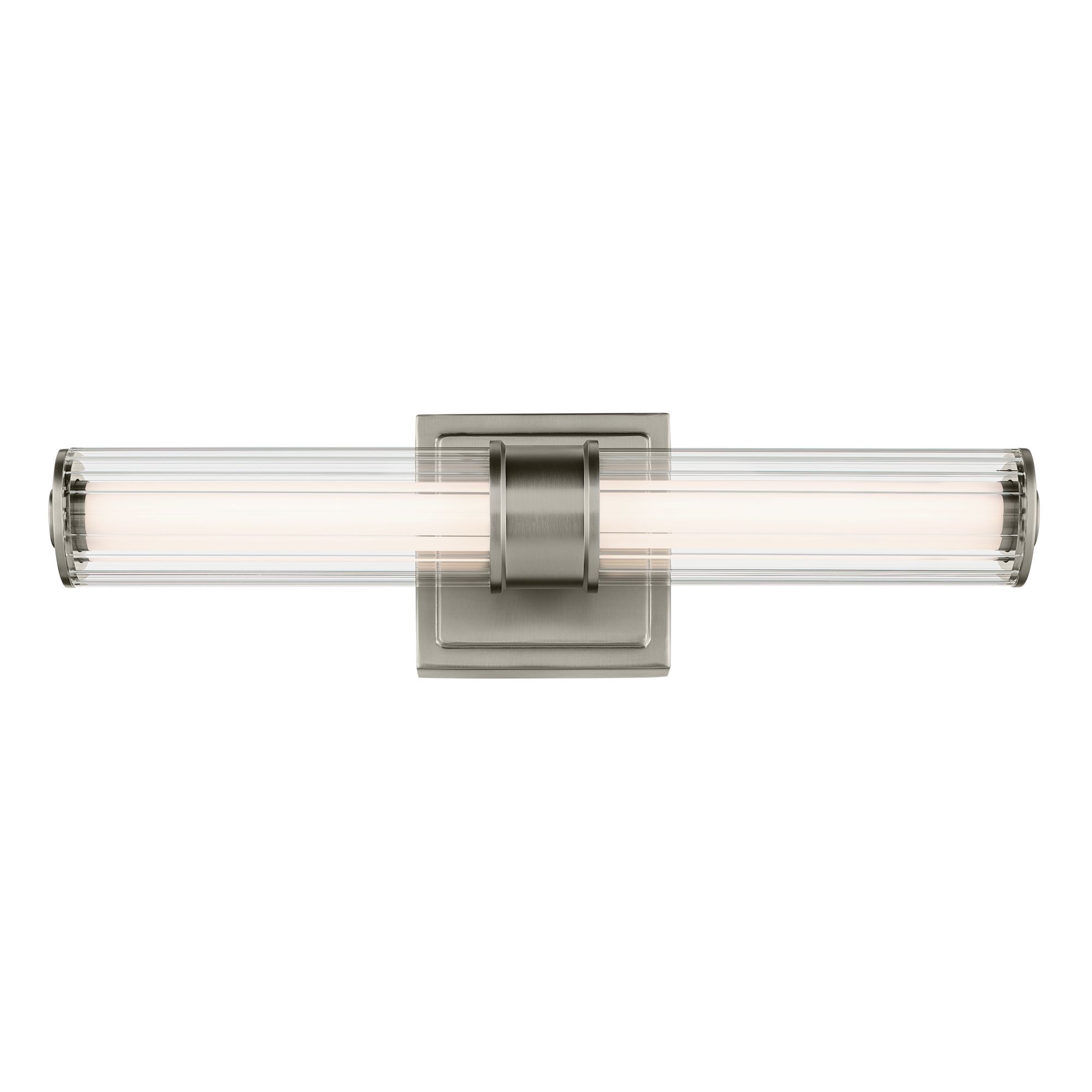 Image 7 Kichler Laurene Brushed Nickel Bath Bar Small with Clear Fluted Glass more views