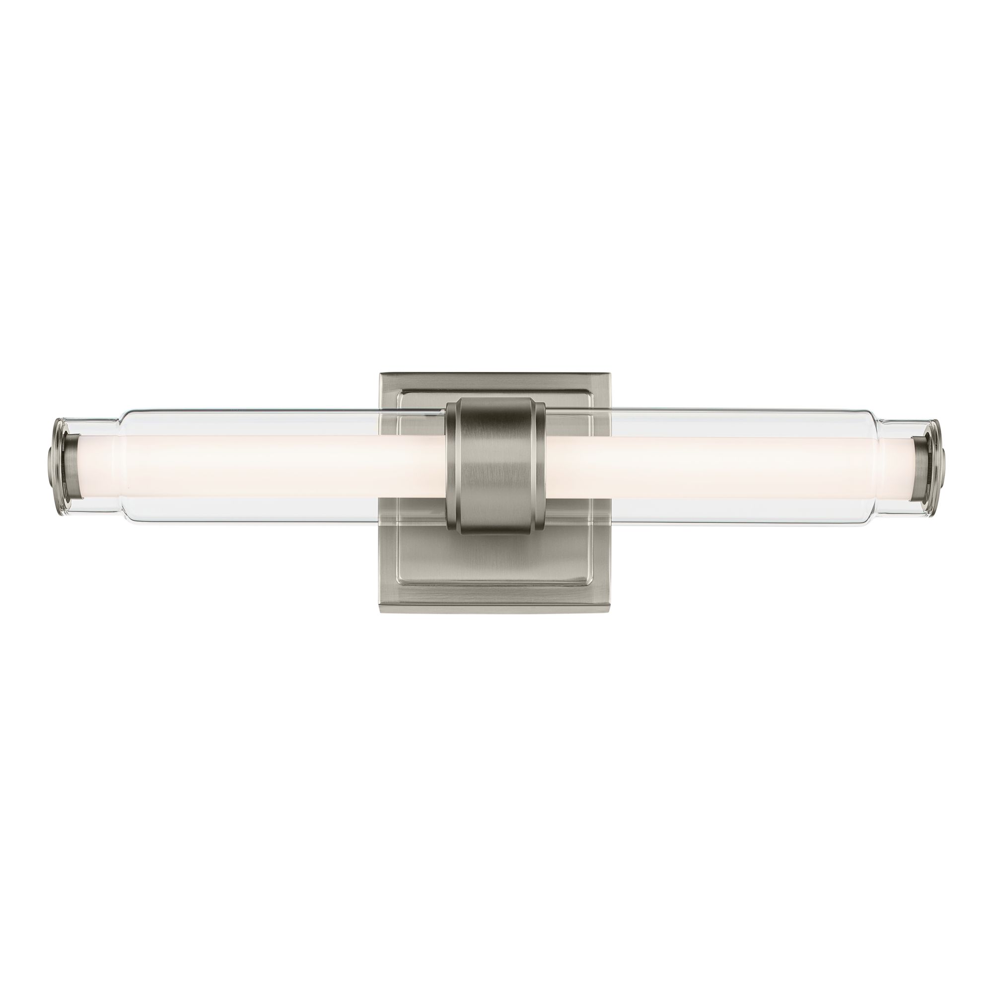 Image 4 Kichler Laurene Brushed Nickel Bath Bar Small with Clear Glass more views