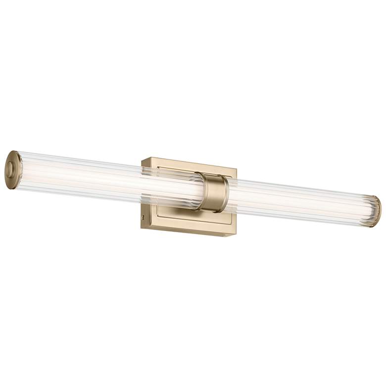 Image 1 Kichler Laurene Champagne Bronze Bath Bar Large with Clear Fluted Glass