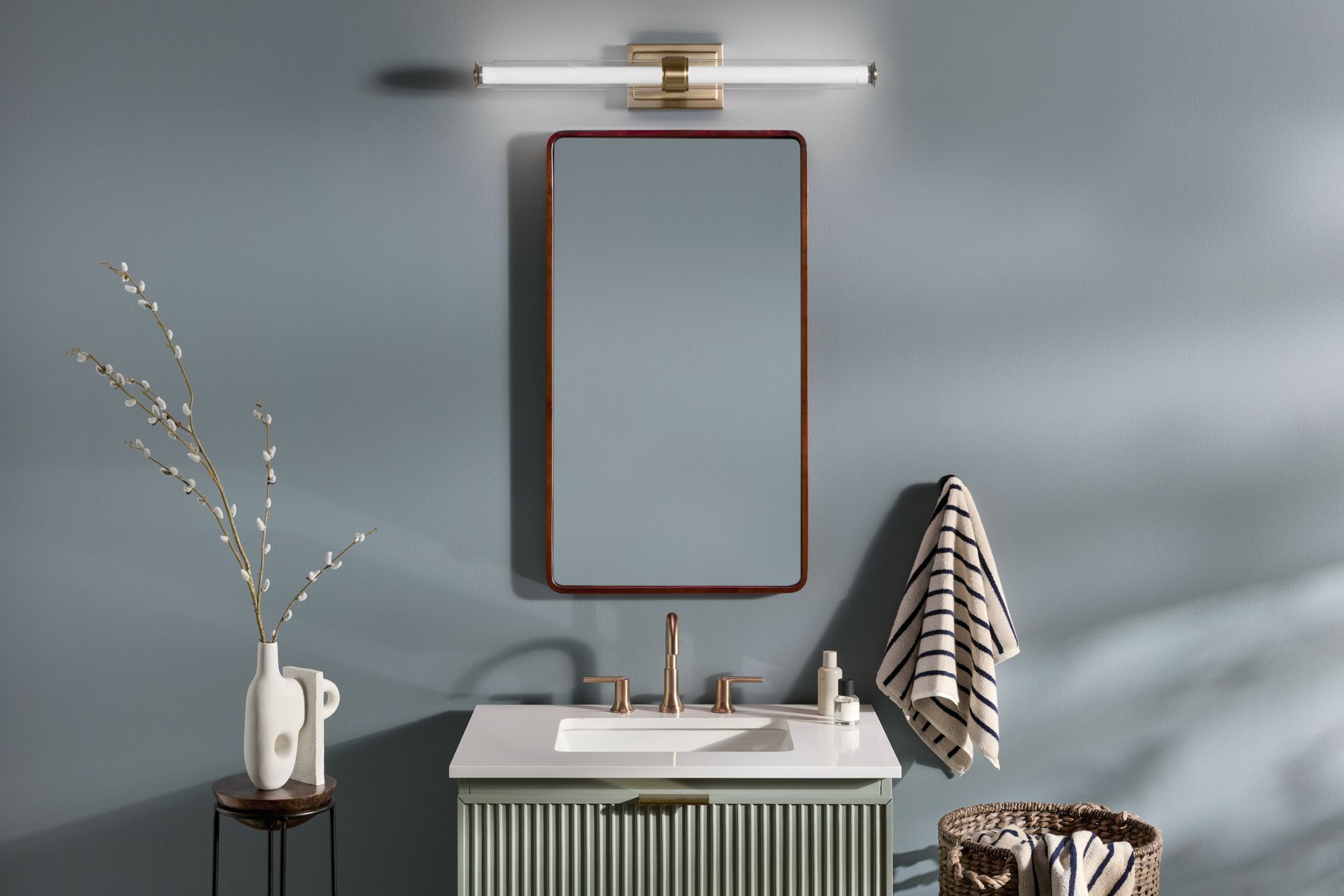 Image 3 Kichler Laurene Champagne Bronze Bath Bar Large with Clear Glass more views