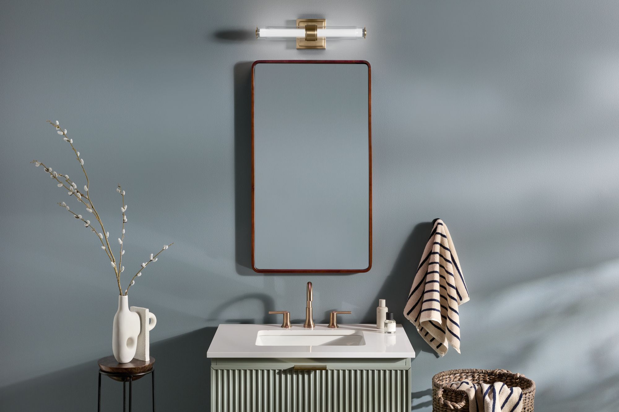 Image 3 Kichler Laurene Champagne Bronze Bath Bar Small with Clear Glass more views