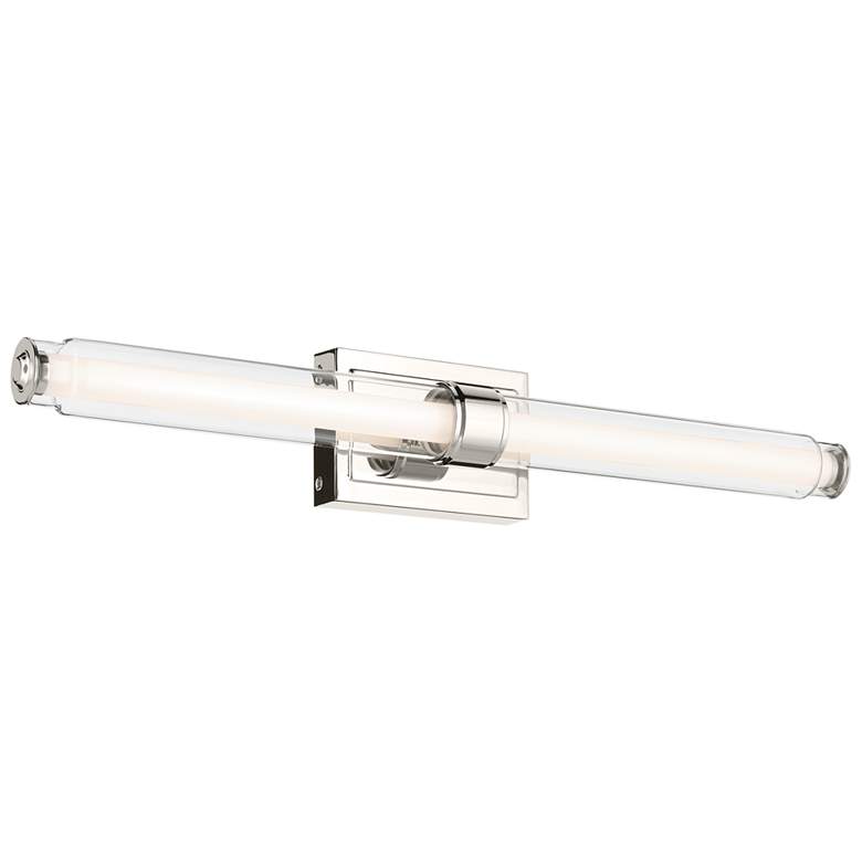 Image 1 Kichler Laurene Polished Nickel Bath Bar Large with Clear Fluted Glass