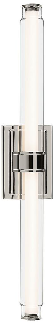 Image 7 Kichler Laurene Polished Nickel Bath Bar Large with Clear Fluted Glass more views