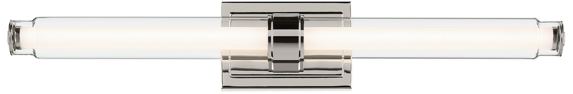 Kichler Laurene Polished Nickel Bath Bar Large with Clear Fluted Glass