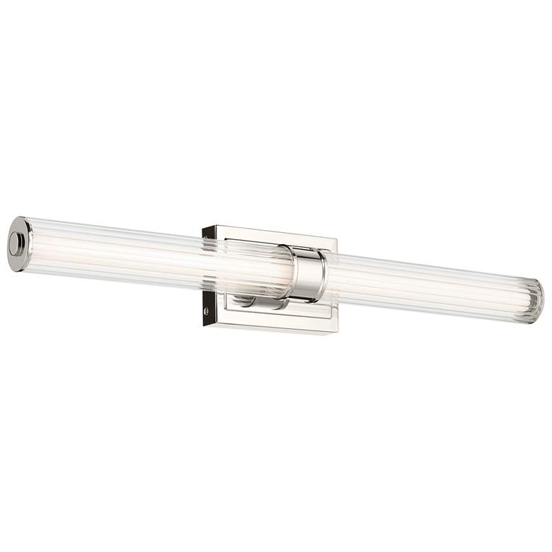 Image 1 Kichler Laurene Polished Nickel Bath Bar Large with Clear Fluted Glass