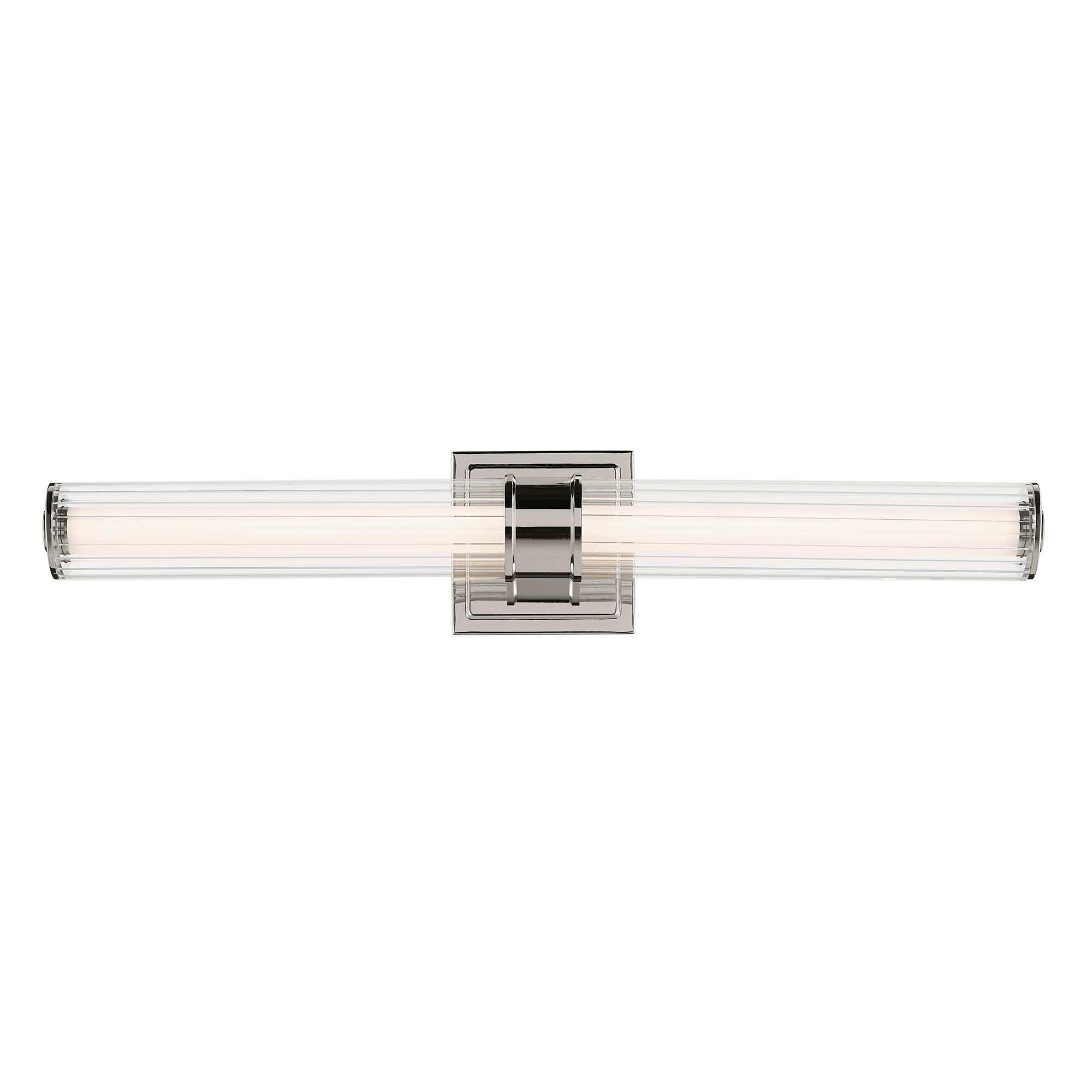 Image 4 Kichler Laurene Polished Nickel Bath Bar Medium with Clear Fluted Glass more views