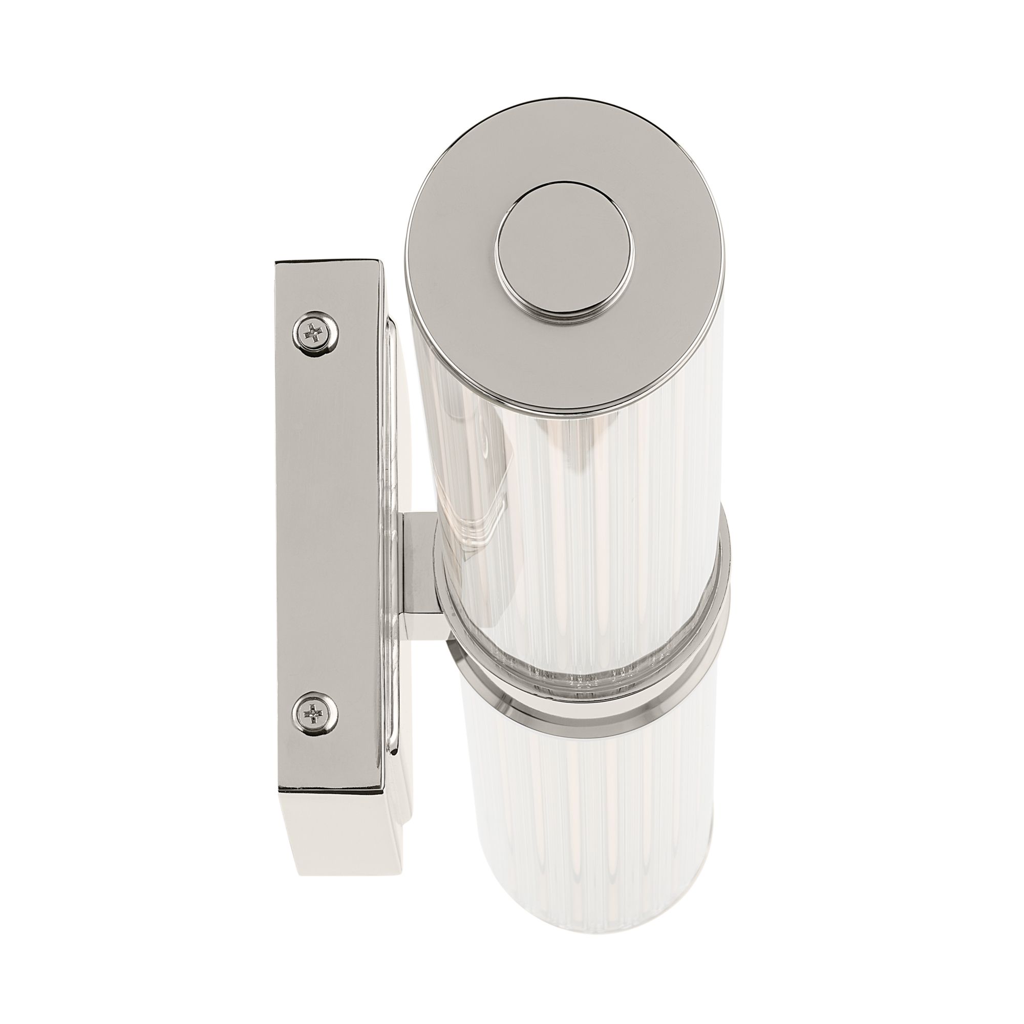 Image 7 Kichler Laurene Polished Nickel Bath Bar Medium with Clear Fluted Glass more views