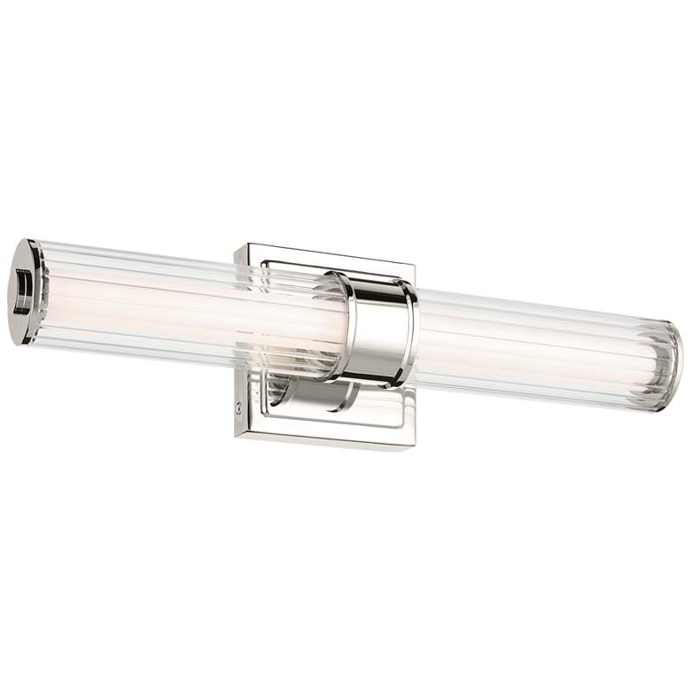 Image 1 Kichler Laurene Polished Nickel Bath Bar Small with Clear Fluted Glass
