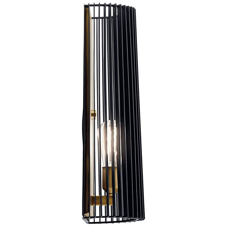 Image 2 Kichler Linara 17 inch High Black and Natural Brass Wall Sconce more views