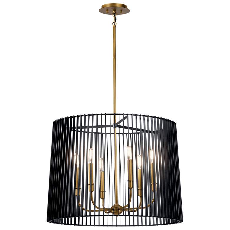 Image 2 Kichler Linara 26" Wide Black and Brass 6-Light Chandelier