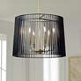 1_Kichler Linara 26" Wide Black and Brass 6-Light Chandelier