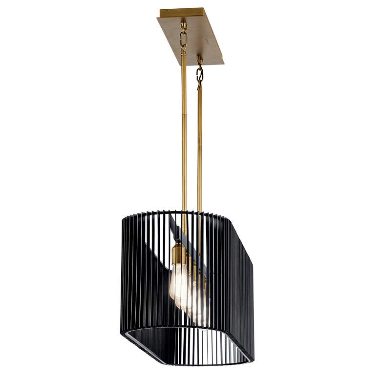 Image 3 Kichler Linara 40" Brass and Black 5-Light Modern Linear Chandelier more views