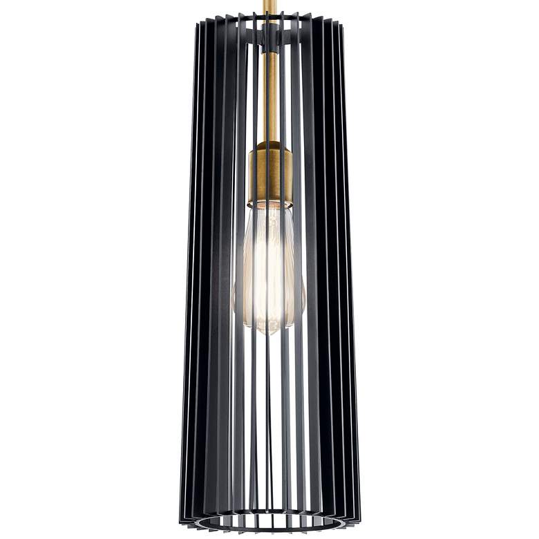 Image 3 Kichler Linara 6" Wide Black and Natural Brass Mini Pendant more views