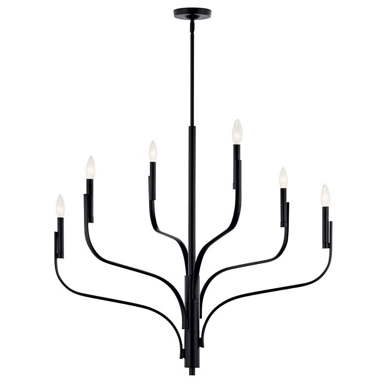 Image 4 Kichler Livadia 36 1/4" Wide 6-Light Modern Black Chandelier more views