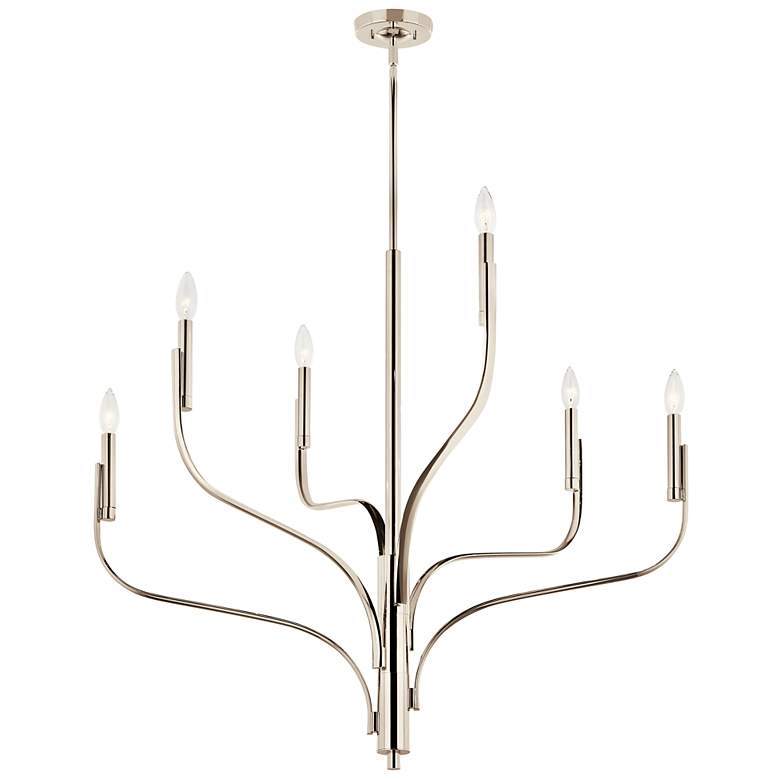 Image 2 Kichler Livadia 36 1/4" Wide 6-Light Modern Polished Nickel Chandelier